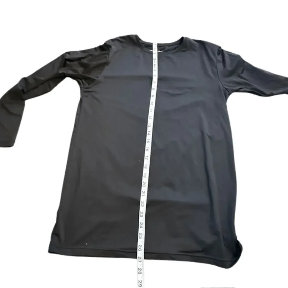 Thermajohn Men's Crew Neck Long‎ Sleeve Under T Shirt Black Size Large